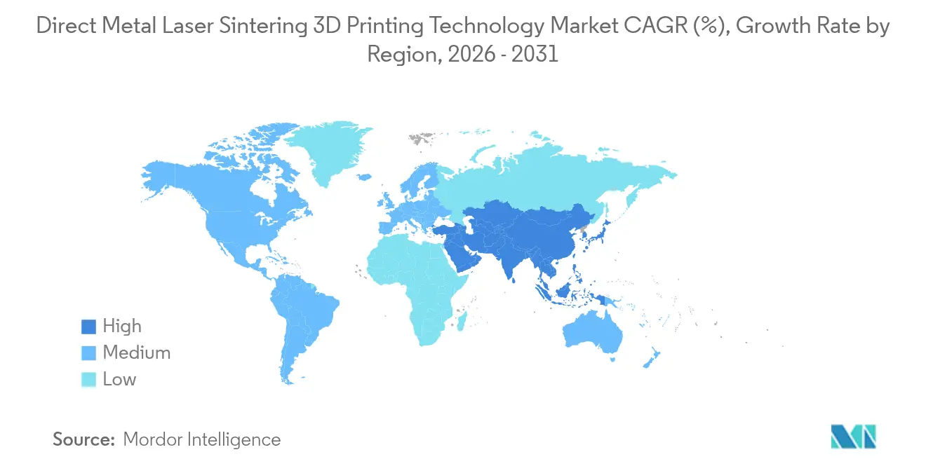 Direct Metal Laser Sintering 3D Printing Technology Market CAGR (%), Growth Rate by Region