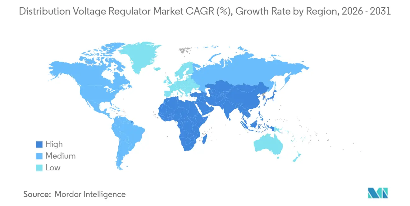 Distribution Voltage Regulator Market CAGR (%), Growth Rate by Region