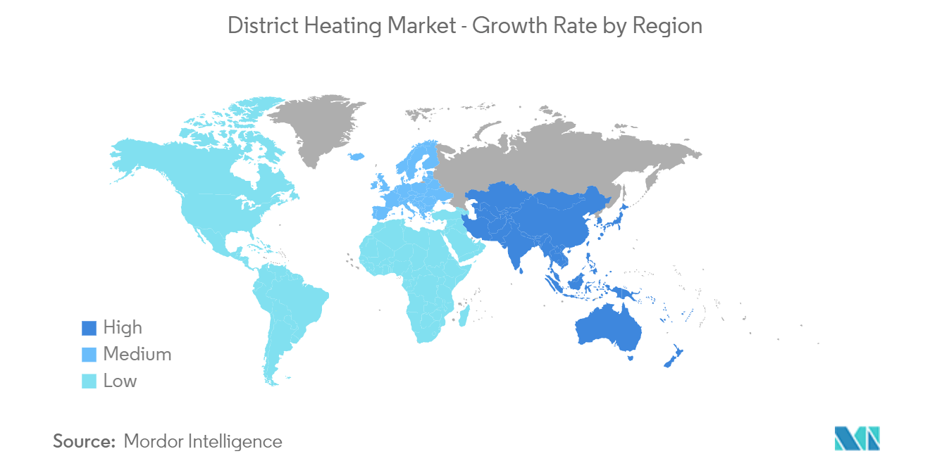 Mercado de aquecimento distrital – Taxa de crescimento por região