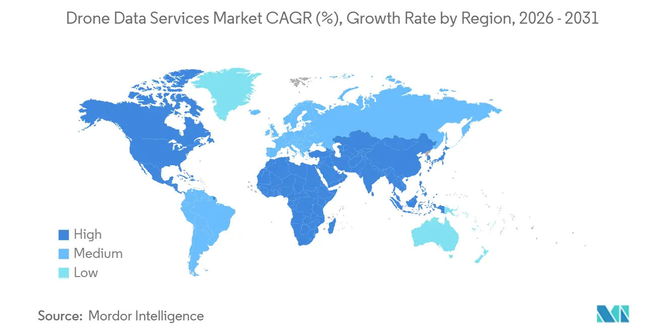 Drone Data Services Market CAGR (%), Growth Rate by Region