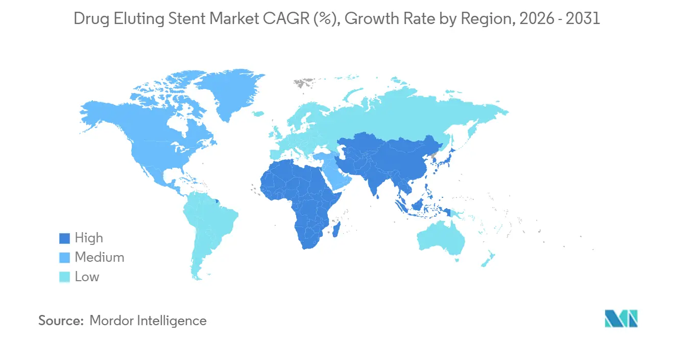 Drug Eluting Stent Market CAGR (%), Growth Rate by Region