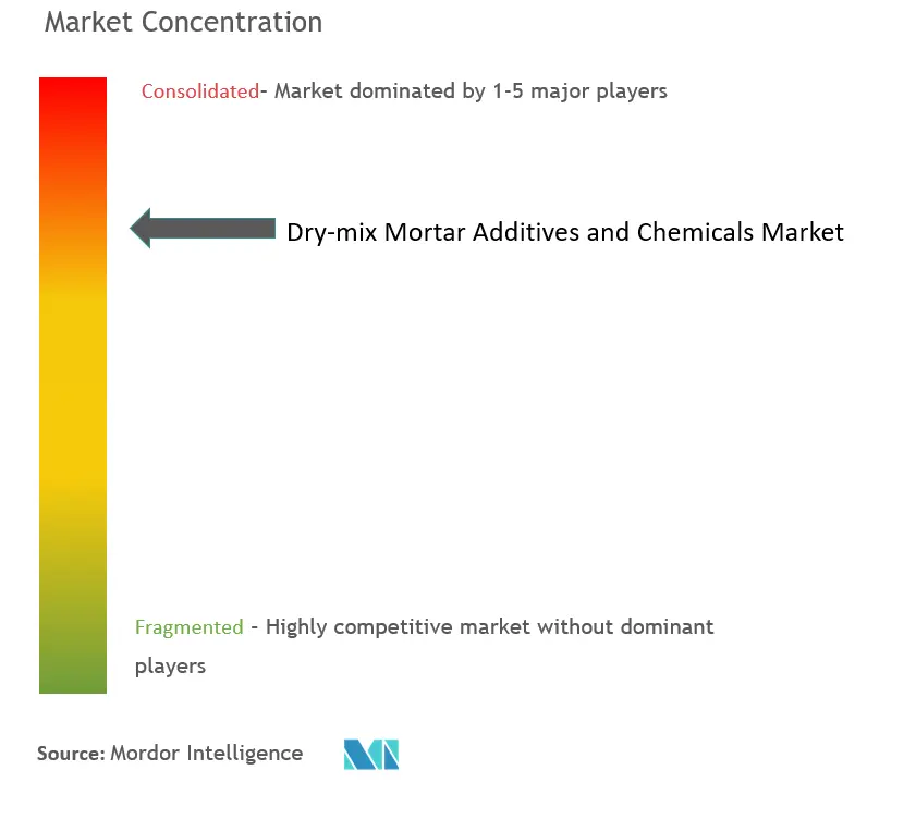 Concentración del mercado de aditivos y productos químicos para morteros de mezcla seca