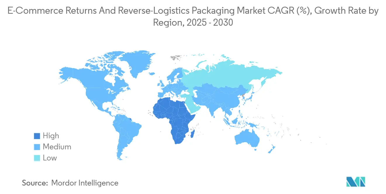 E-Commerce Returns And Reverse-Logistics Packaging Market CAGR (%), Growth Rate by Region