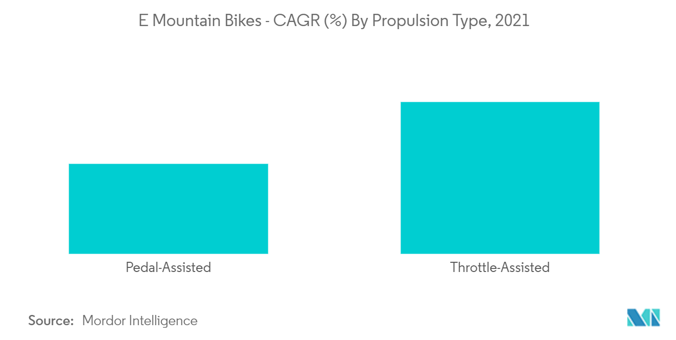 Eマウンテンバイク市場：推進力タイプ別CAGR（2021年