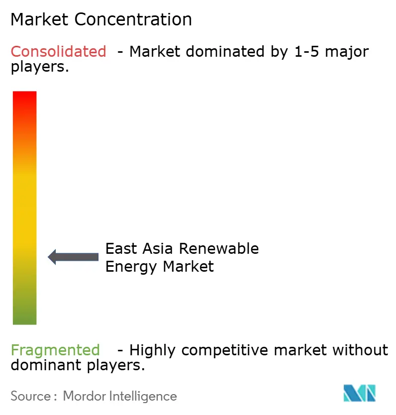 Concentración del Mercado de Energías Renovables de Asia Oriental