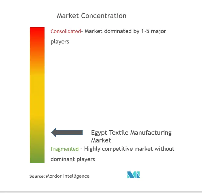 Concentration du marché de la fabrication de textiles en Égypte