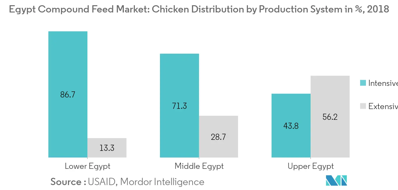 Egypt Compound Feed Market, Chicken Distribution by Production System in %, 2018