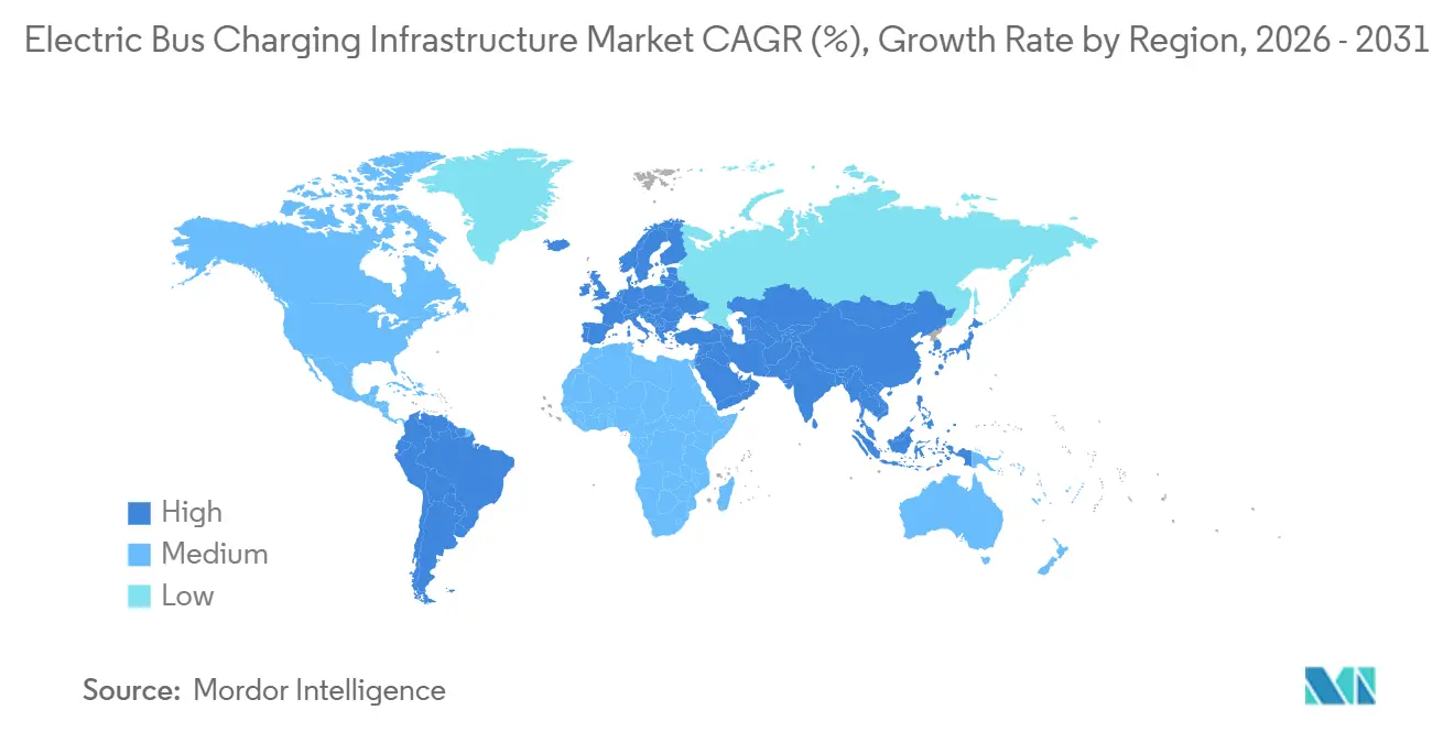 Electric Bus Charging Infrastructure Market CAGR (%), Growth Rate by Region