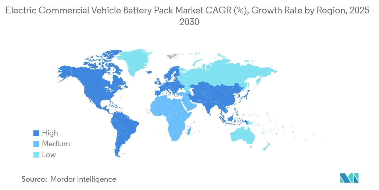 Electric Commercial Vehicle Battery Pack Market CAGR (%), Growth Rate by Region