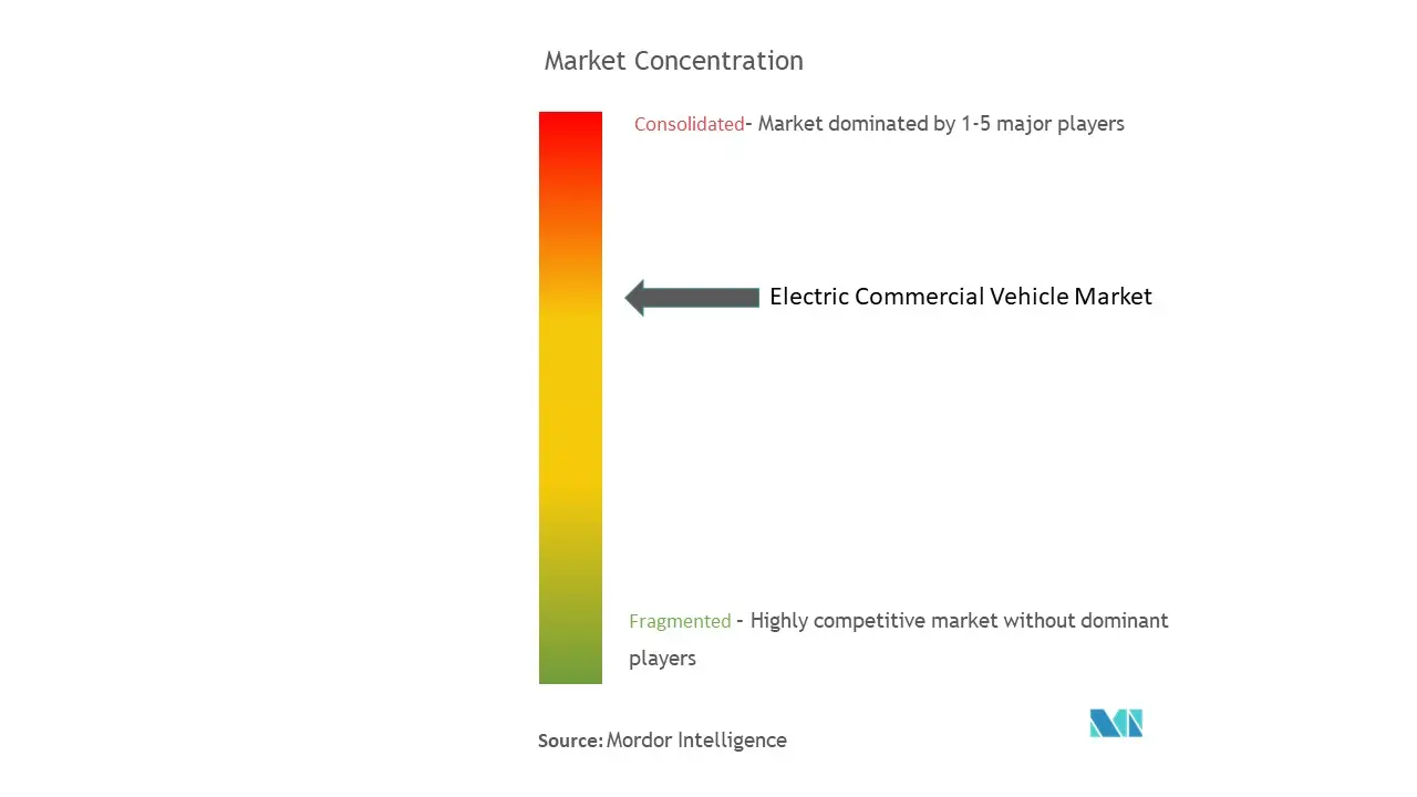 Concentração do mercado de veículos comerciais elétricos