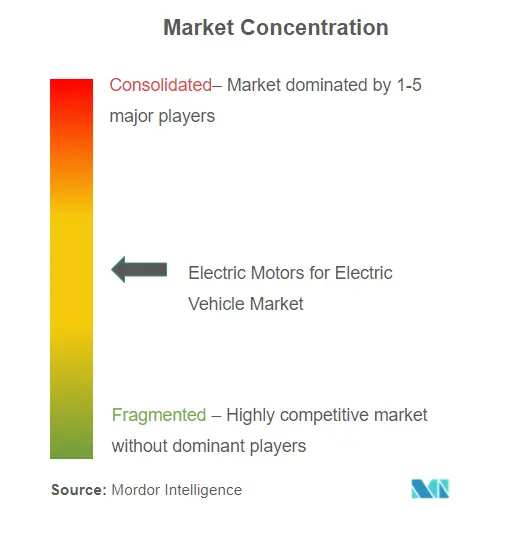 Concentración del mercado de motores eléctricos para vehículos eléctricos