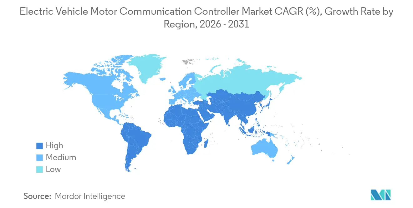 Market Analysis of Electric Vehicle Motor Communication Controller Market: Forecasted Growth Rate by Region