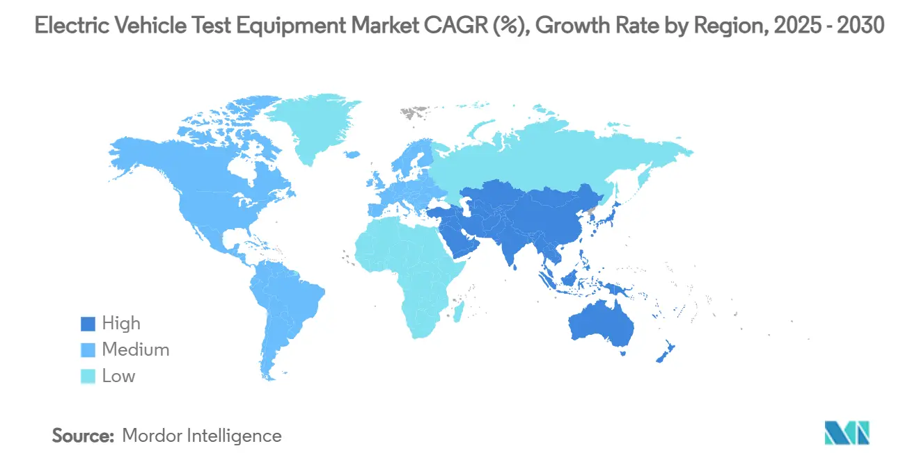 바카라사이트 신고 자동차 시험 장비 시장 CAGR(%), 지역별 성장률