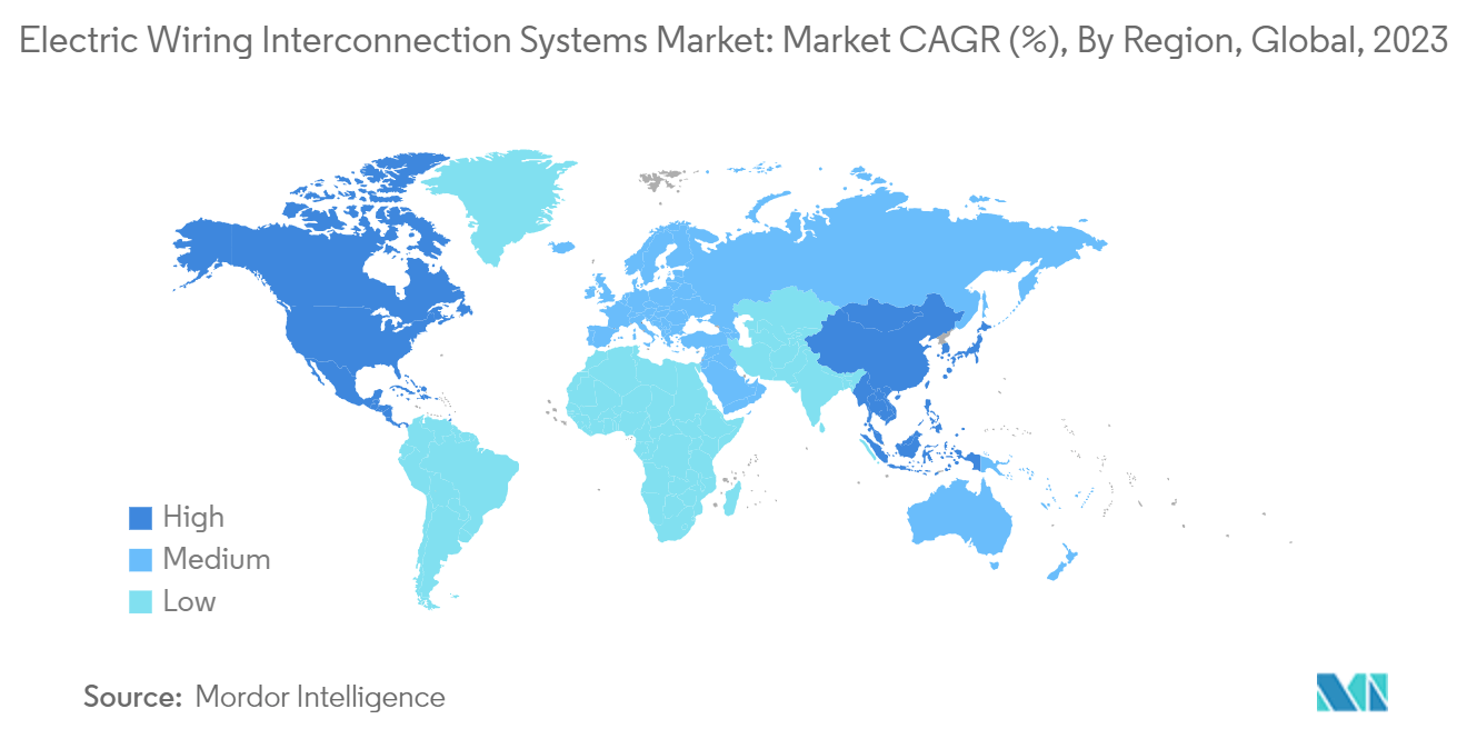 : Electric Wiring Interconnection Systems Market: Market CAGR (%), By Region, Global, 2023 