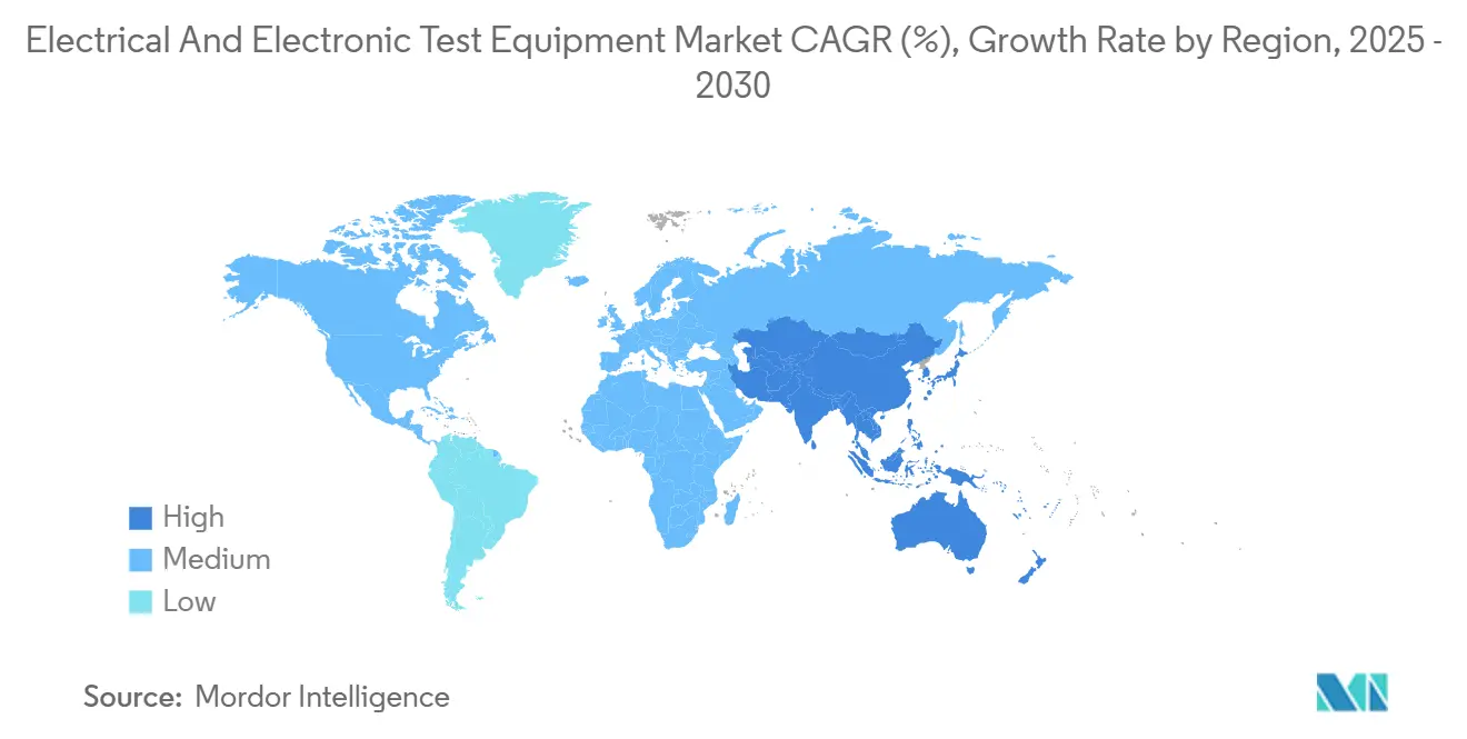 Electrical And Electronic Test Equipment Market CAGR (%), Growth Rate by Region
