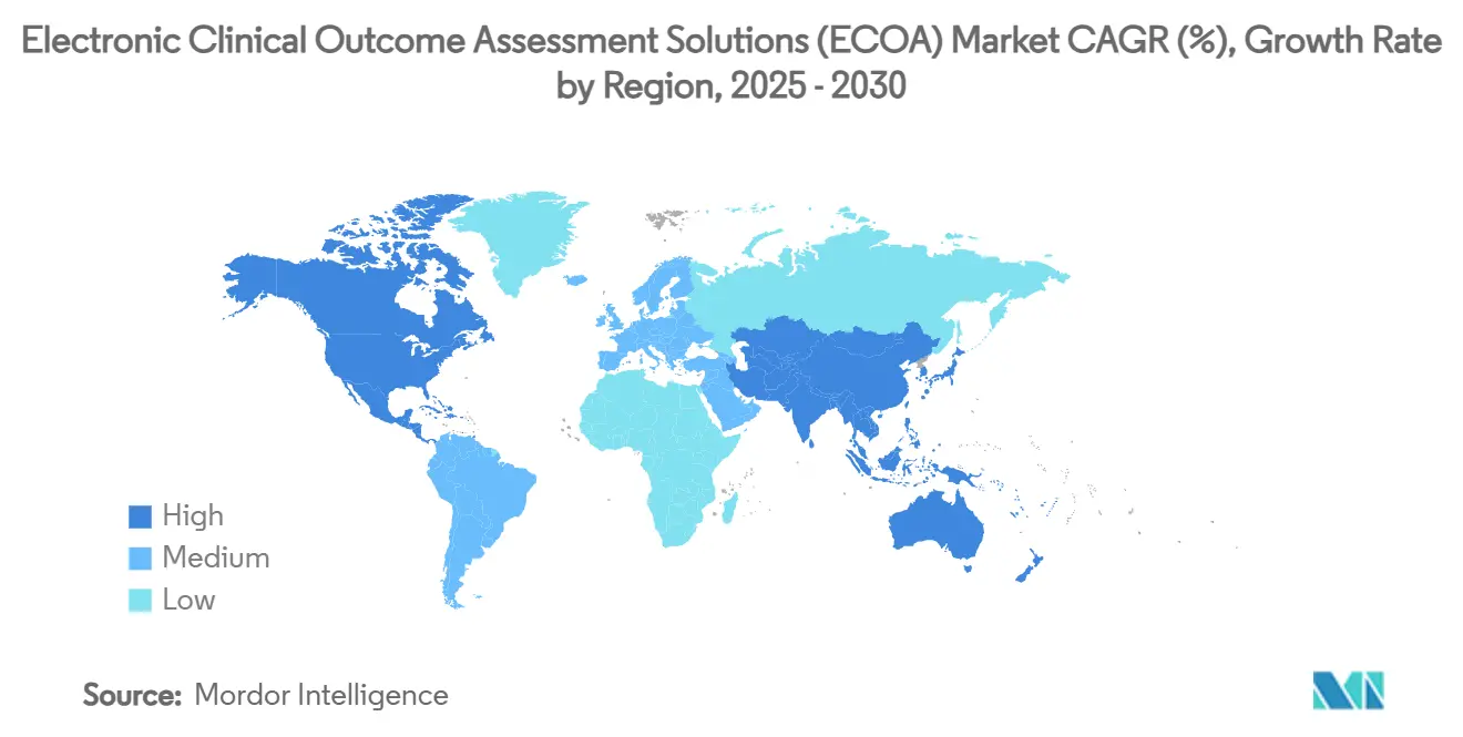 전자 임상 결과 평가 솔루션(ECOA) 바카라사이트 소울카지노 CAGR(%), 지역별 성장률