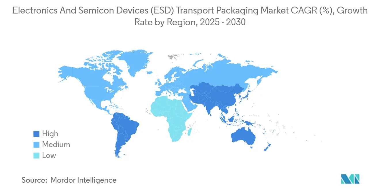 Electronics And Semicon Devices (ESD) Transport Packaging Market CAGR (%), Growth Rate by Region