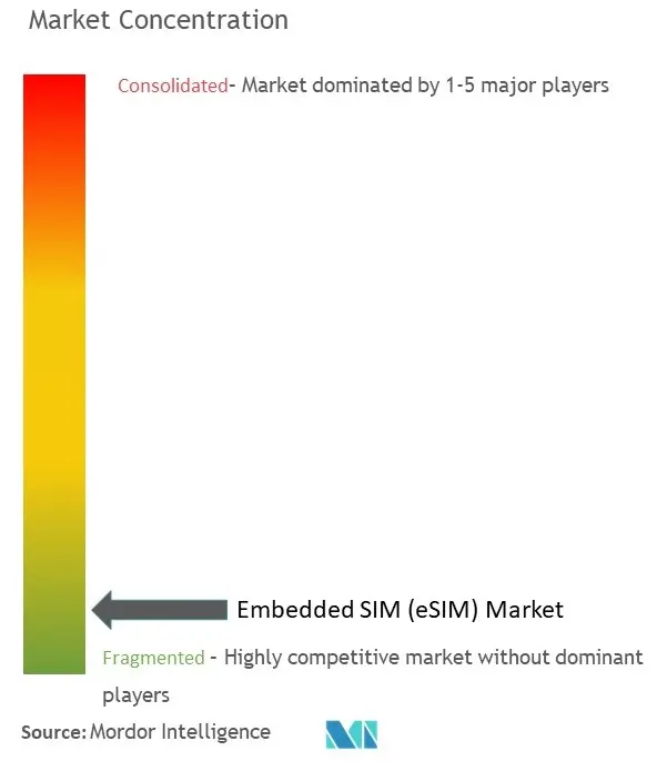 Concentración de mercado de SIM integrada (eSIM)