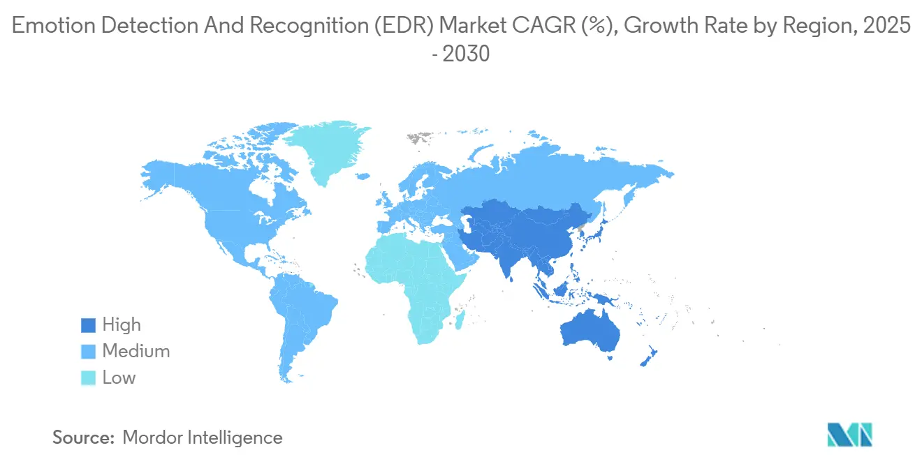 Emotion Detection And Recognition (EDR) Market CAGR (%), Growth Rate by Region