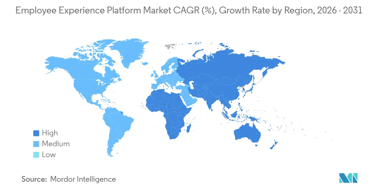 Employee Experience Platform Market CAGR (%), Growth Rate by Region