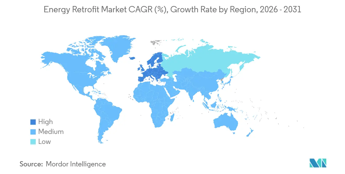 Energy Retrofit Market CAGR (%), Growth Rate by Region