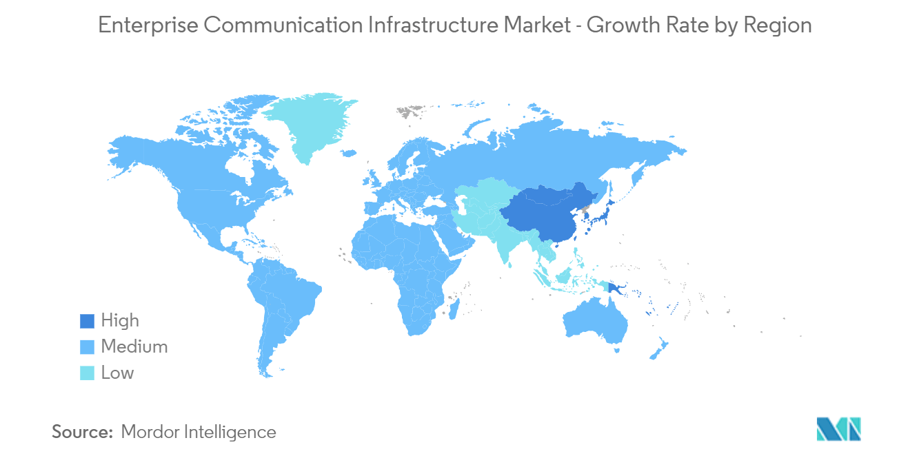 Enterprise Communication Infrastructure Market - Growth Rate by Region