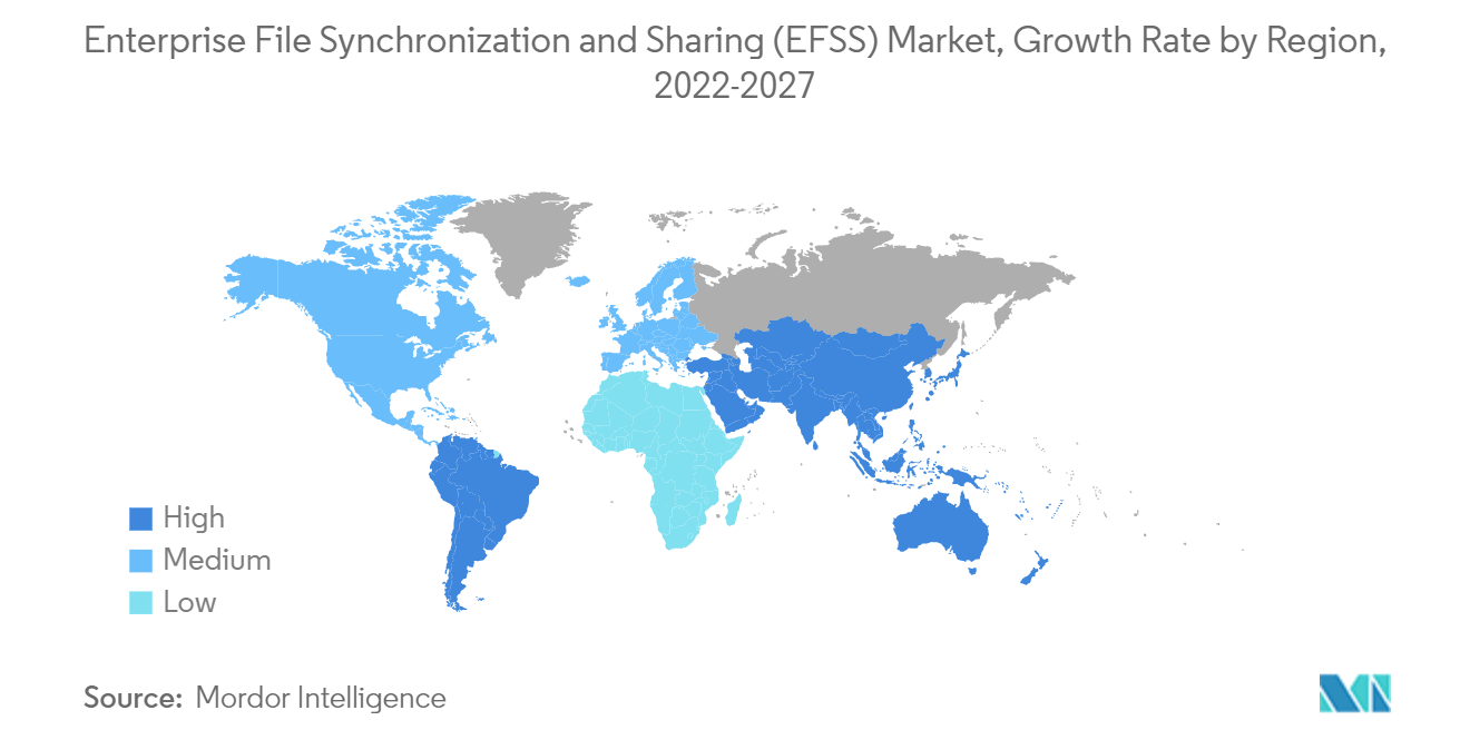 Enterprise File Synchronization and Sharing (EFSS) Market, Growth Rate by Region,