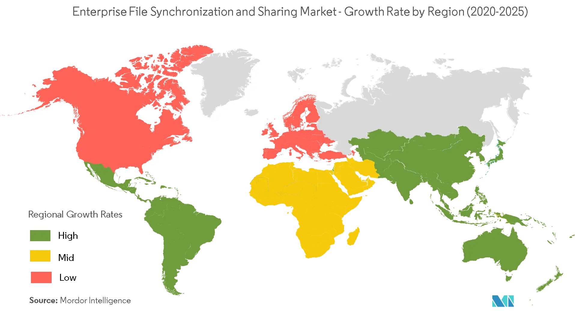 Enterprise File Synchronization and Sharing Market Growth by Region