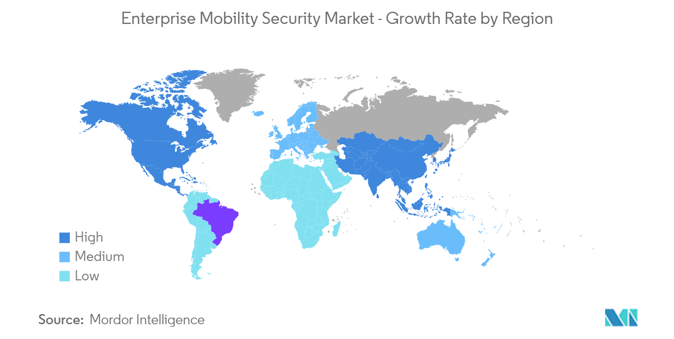 Enterprise Mobility Security Market - Growth Rate by Region