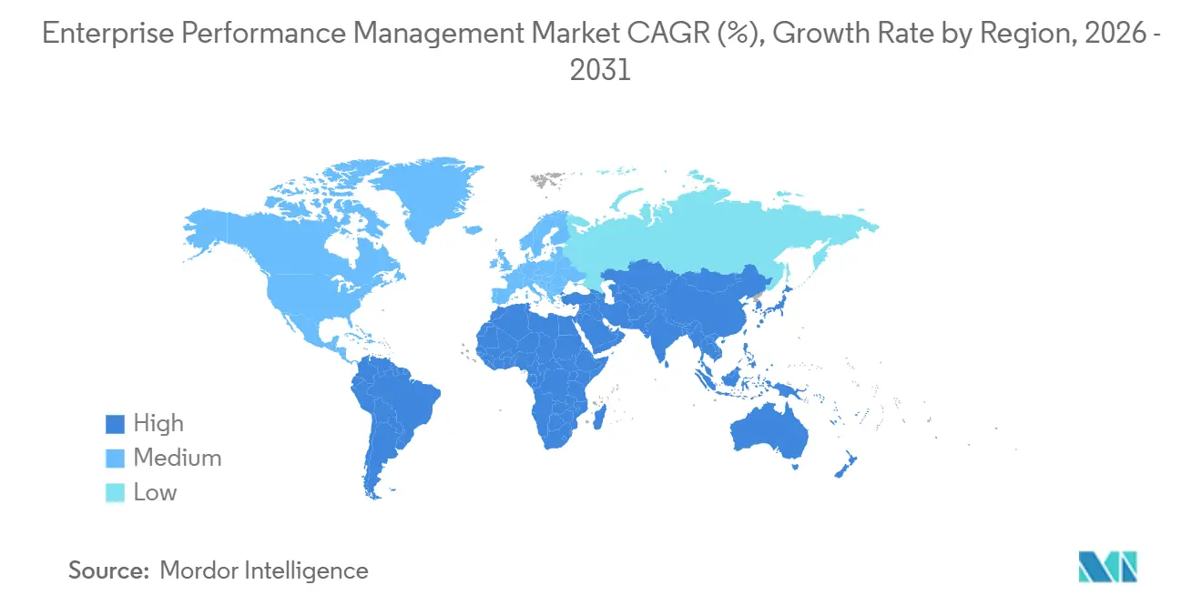 Enterprise Performance Management Market CAGR (%), Growth Rate by Region