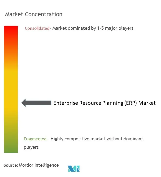 Marktkonzentration für Enterprise Resource Planning (ERP).