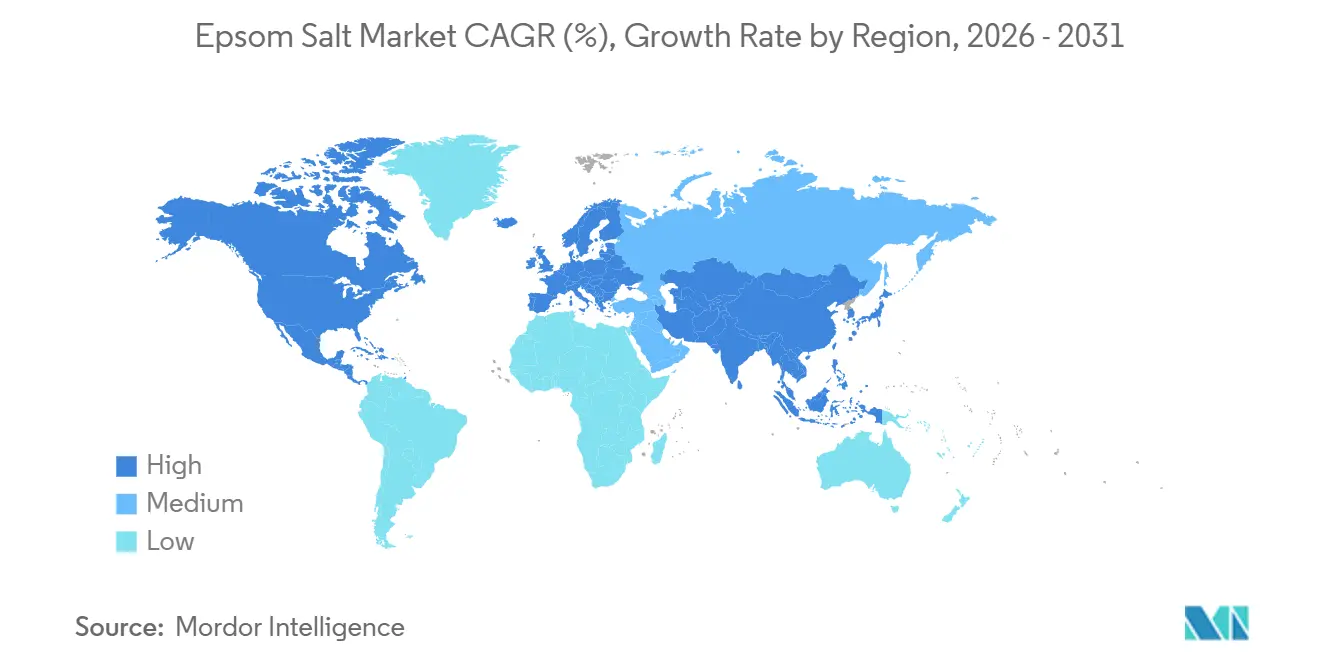 Epsom Salt Market CAGR (%), Growth Rate by Region