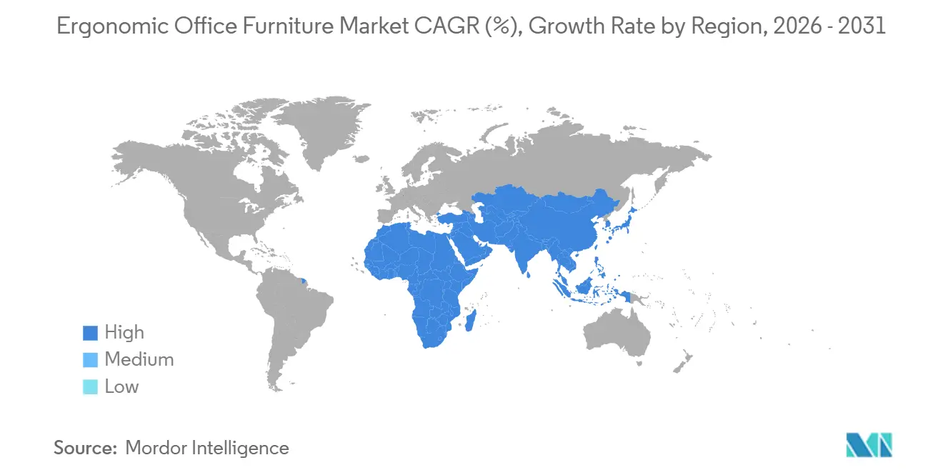 Ergonomic Office Furniture Market CAGR (%), Growth Rate by Region