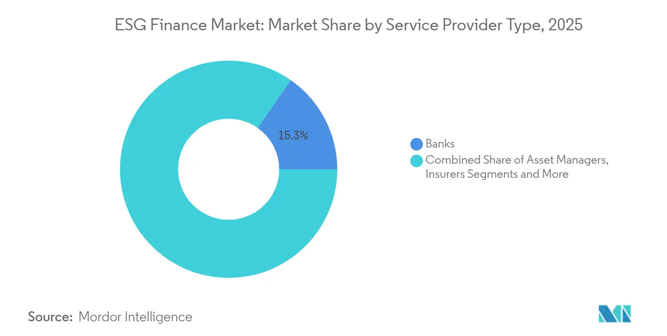 ESG Finance Market Share by Service Provider Type, 2025