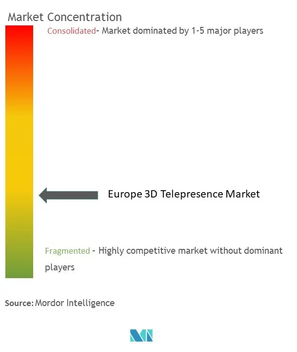 ヨーロッパの 3D テレプレゼンス市場集中度