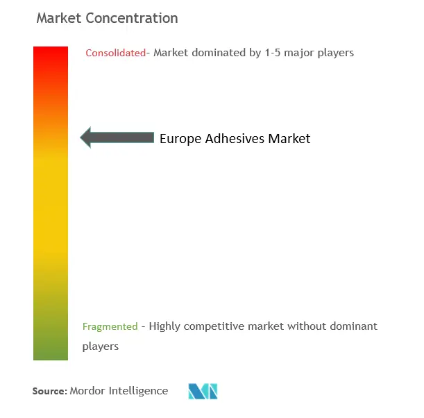 Europe Adhesives Market Concentration