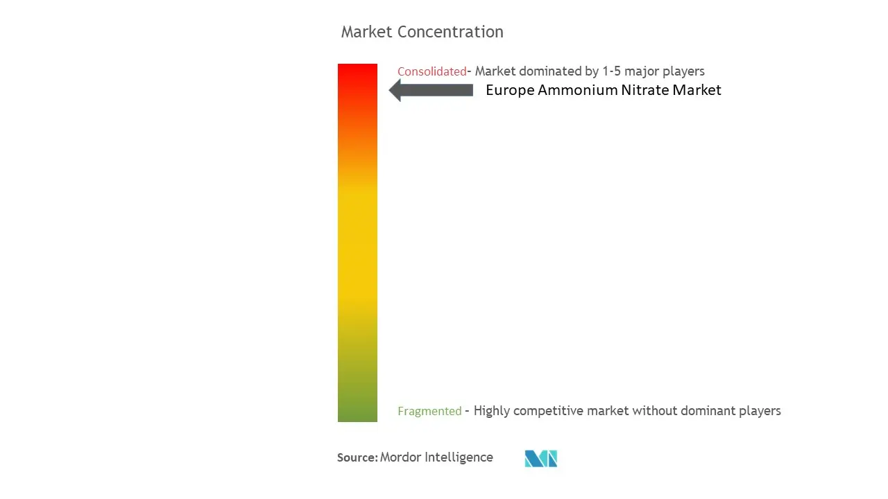 Europa Concentração do mercado de nitrato de amónio