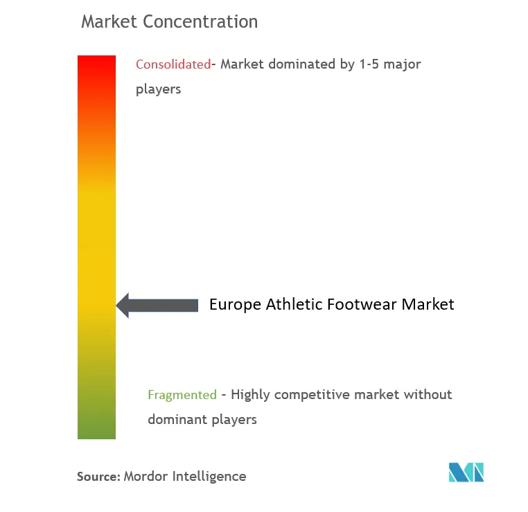 欧州アスレチックフットウェア市場の集中度