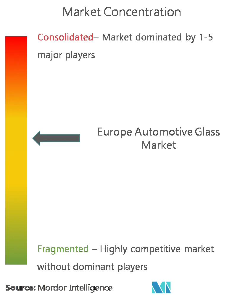 Vidrio para automoción en EuropaConcentración del Mercado