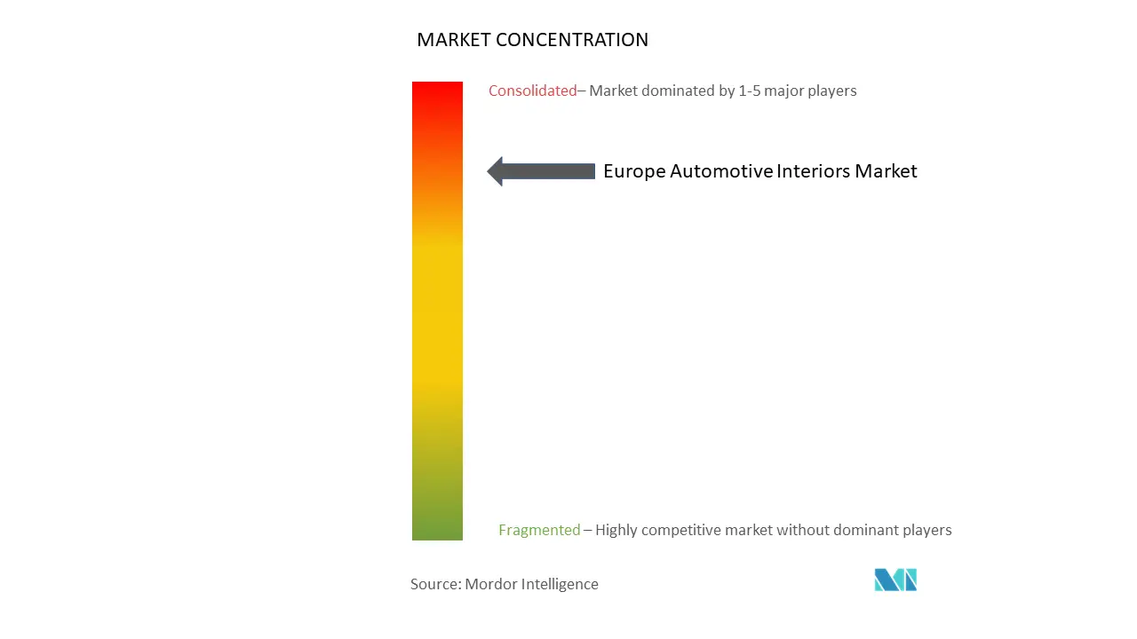 Intérieurs automobiles en EuropeConcentration du marché