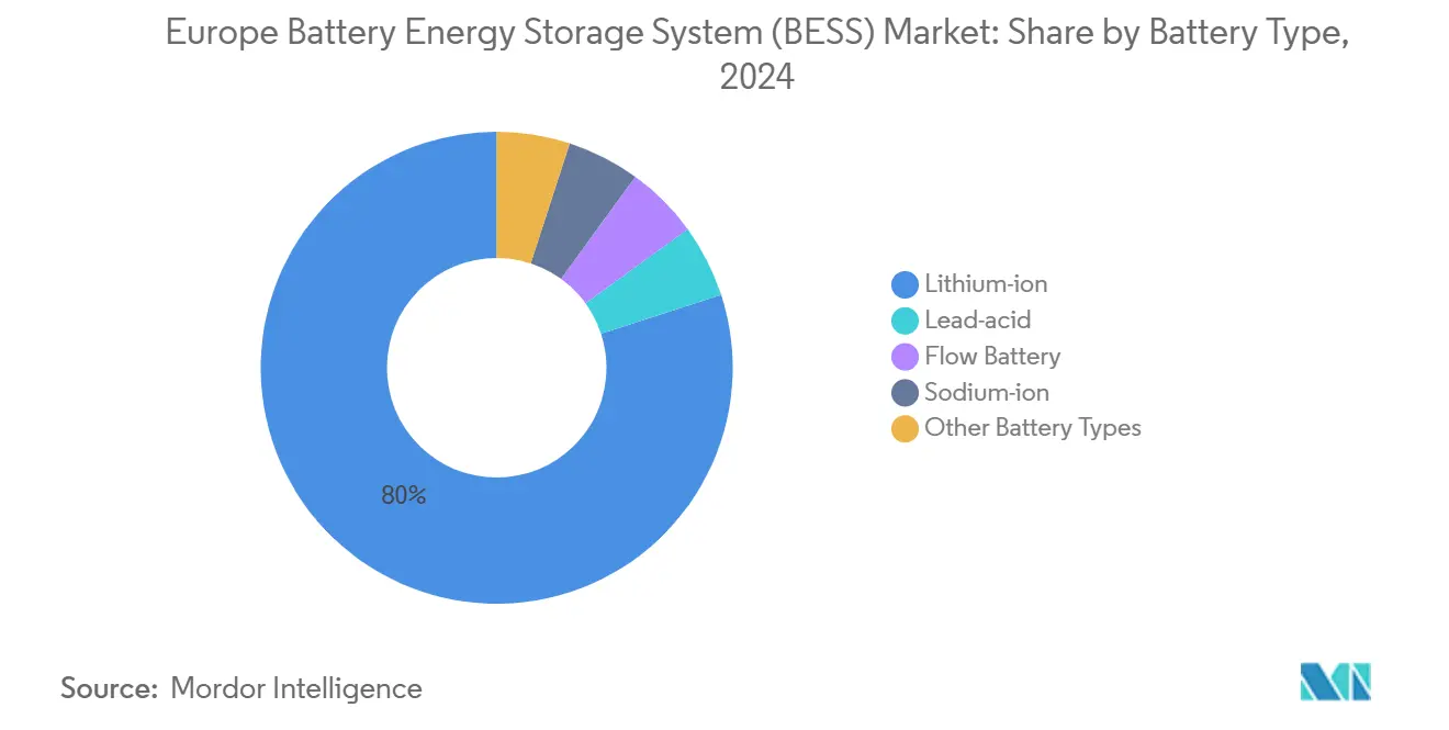 Market Analysis of Europe Battery Energy Storage System Market: Chart for Battery Type