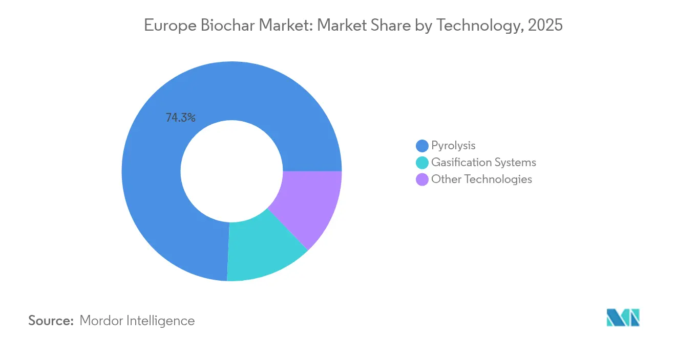 Europe Biochar Market: Market Share by Technology, 2025