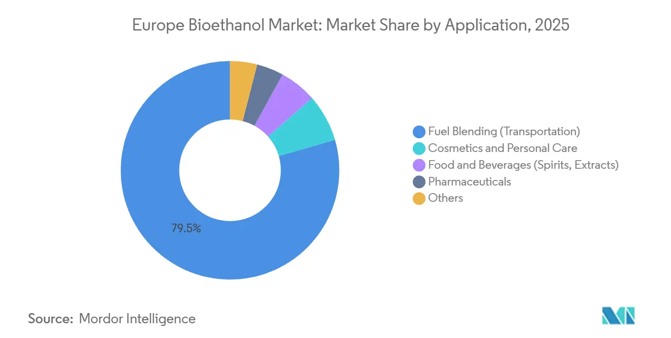 Mercato europeo del bioetanolo: quota di mercato per applicazione