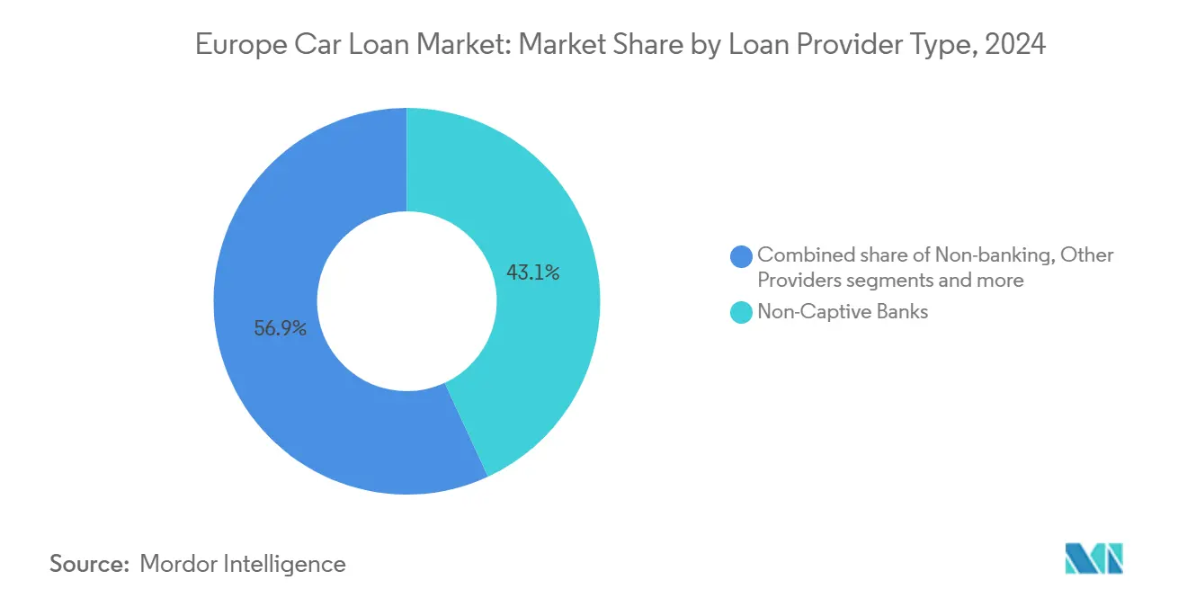 Europe Car Loan Market: Market Share by Loan Provider Type