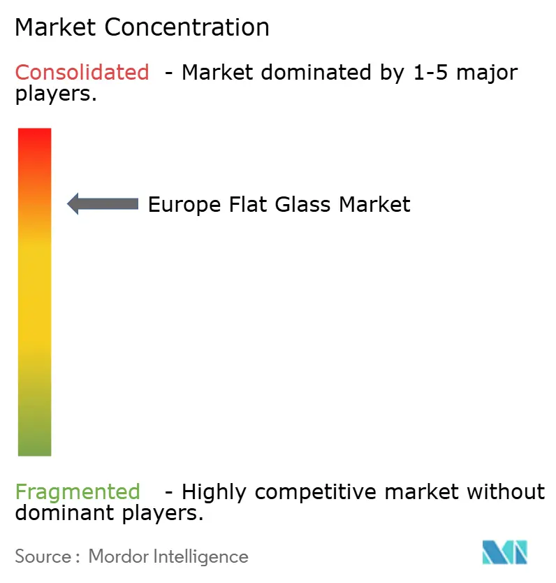 Europe Flat Glass Market - Market Concentration