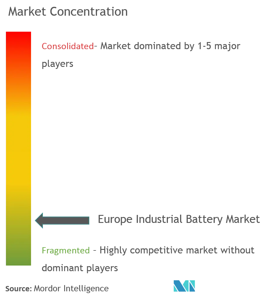 Marktkonzentration für Industriebatterien in Europa