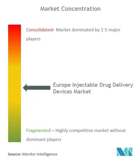 Europe Injectables Drug Delivery Market Industry Concentration