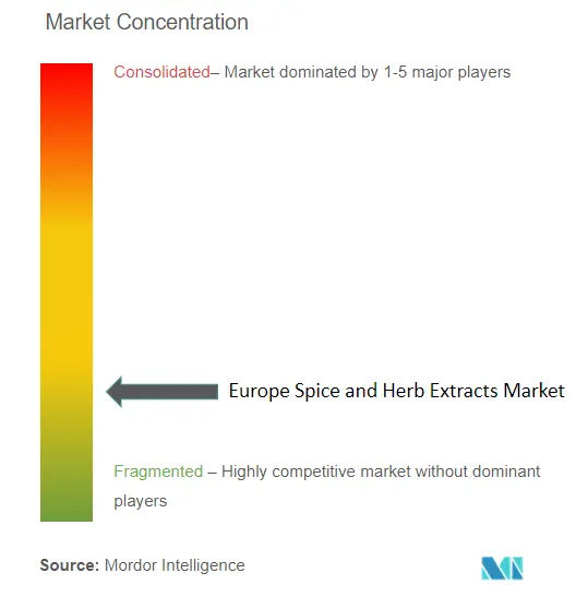 Extractos de especias y hierbas de EuropaConcentración del Mercado