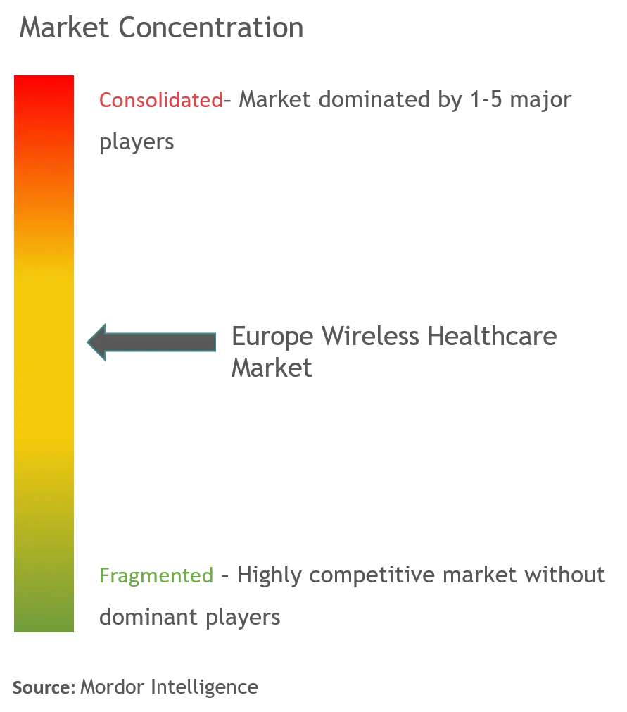 ヨーロッパのワイヤレスヘルスケア市場集中度