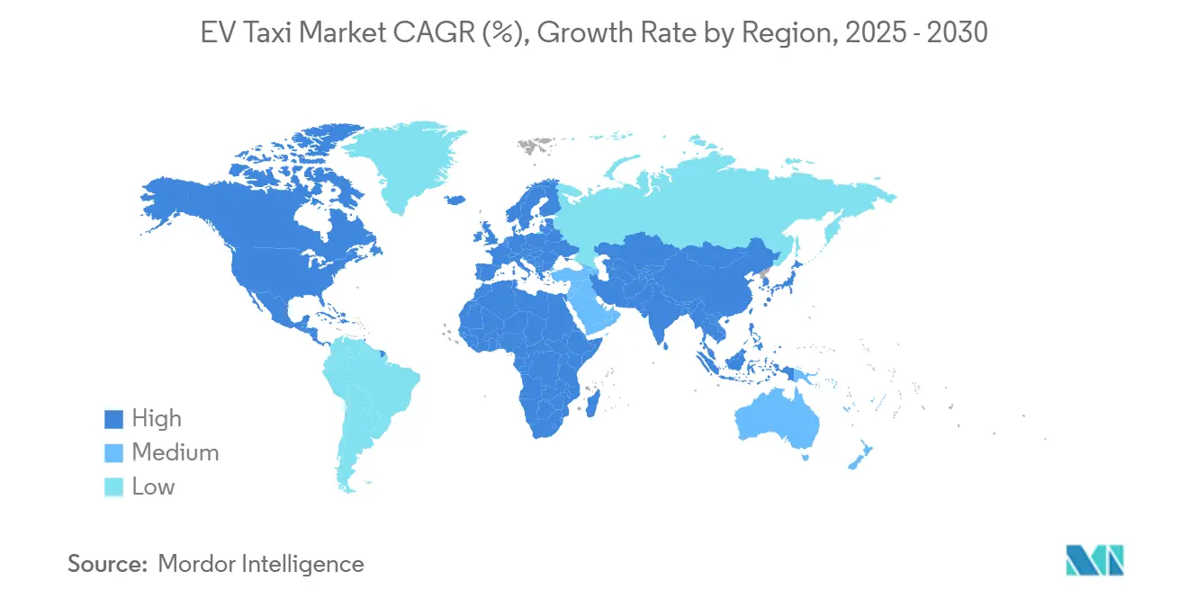 EV Taxi Market CAGR (%), Growth Rate by Region